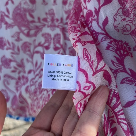 Roller Rabbit Multicolor Block Print Cotton Quilted Jacket - Picture 11 of 13